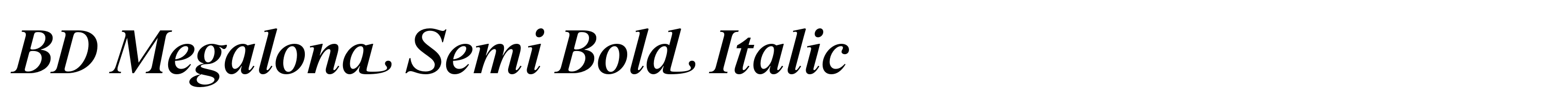 BD Megalona Semi Bold Italic